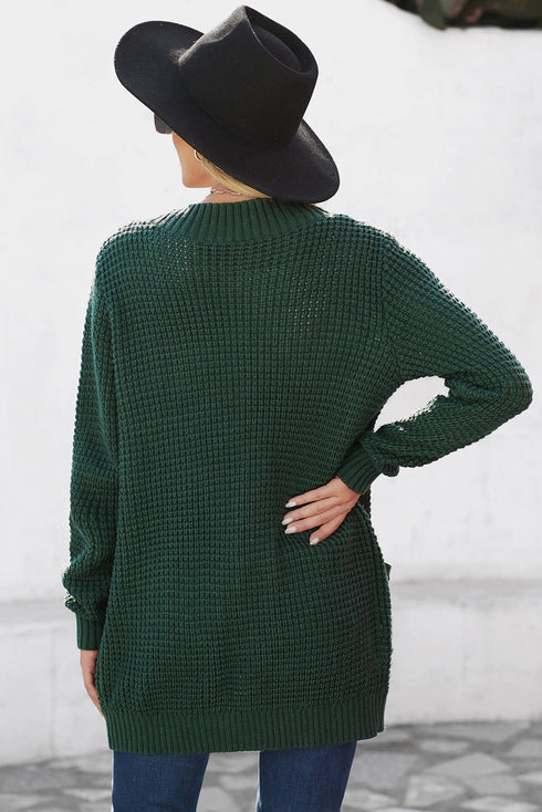 Pocket Knitted Solid Color Cardigan